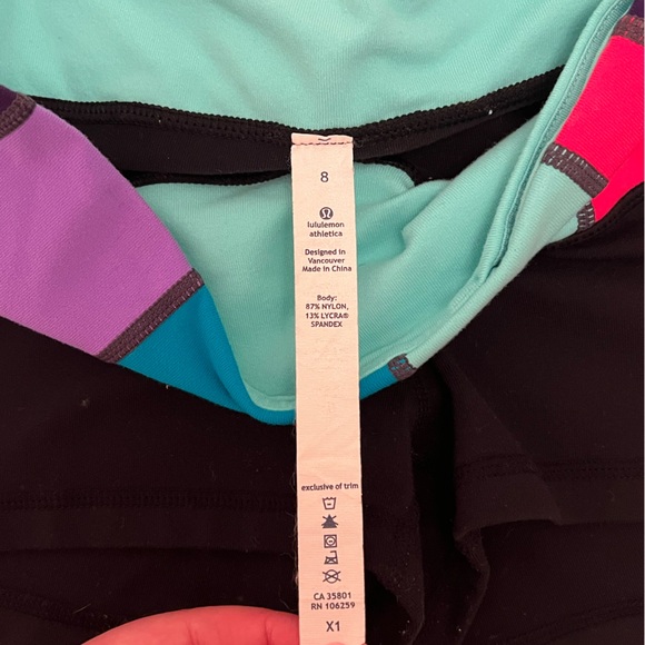 Lululemon Women's shorts with colorful waistband - Picture 3 of 7